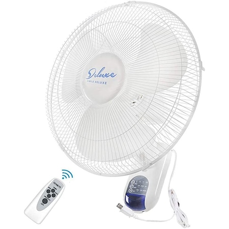 Simple Deluxe Heavy Duty Quiet Stainless 16-Inch Digital Wall Mount Oscillating Fan w/ Remote HIFANXWALLDIGIT16
